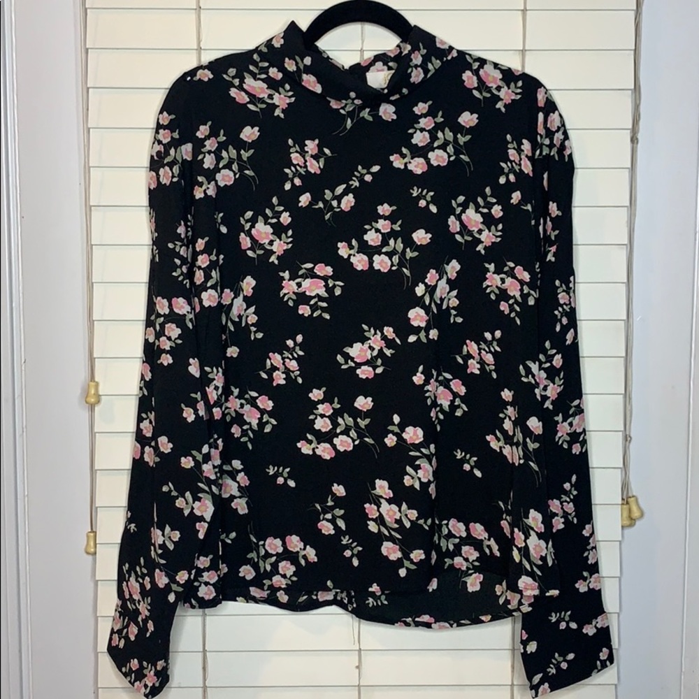 JCL black floral blouse | Size S